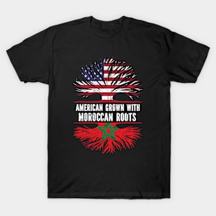 American Grown with Moroccan Roots USA Flag T-Shirt